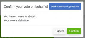 Figure 13 – Example of vote confirmation pop-up message.